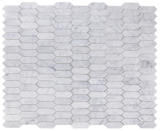 Elongated Hex Carrara Honed